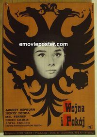 v460 WAR & PEACE Polish movie poster '56 Hepburn, W. Gorka art!
