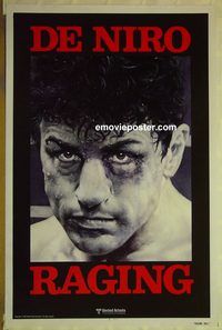 v019 RAGING BULL teaser one-sheet movie poster '80 Robert De Niro, Pesci