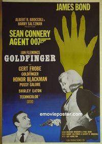 v492 GOLDFINGER Swedish movie poster R70s Sean Connery as James Bond
