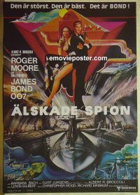 v515 SPY WHO LOVED ME Swedish movie poster '77 Moore as James Bond