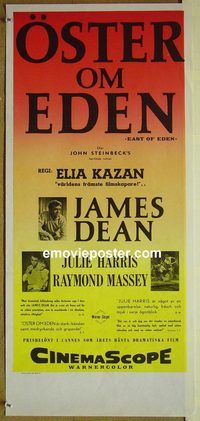 v470 EAST OF EDEN Swedish insert movie poster '55 James Dean, Harris