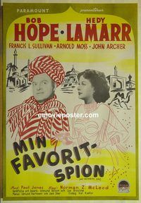 v507 MY FAVORITE SPY Swedish movie poster '51 Bob Hope