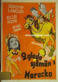 v512 ROAD TO MOROCCO Swedish movie poster '42 Bob Hope, Bing Crosby