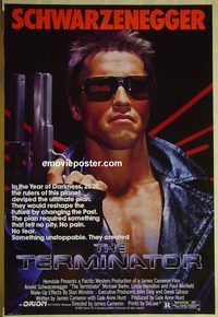 v028 TERMINATOR one-sheet movie poster '84 Arnold Schwarzenegger