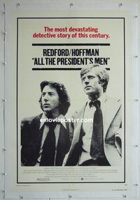 y304 ALL THE PRESIDENT'S MEN linen one-sheet movie poster '76 Hoffman