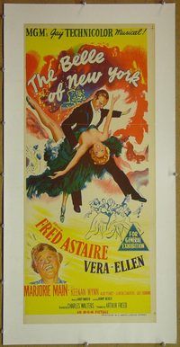 y063 BELLE OF NEW YORK linen Australian daybill movie poster '52 Fred Astaire