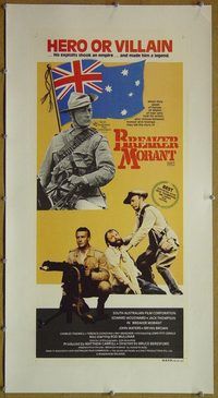 y065 BREAKER MORANT linen Australian daybill movie poster '80 Edward Woodward