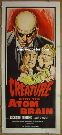 y067 CREATURE WITH THE ATOM BRAIN linen Australian daybill movie poster '60s