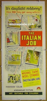 y081 ITALIAN JOB linen Australian daybill movie poster '69 Michael Caine