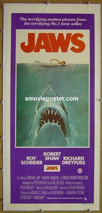 y082 JAWS linen Australian daybill movie poster '75 Steven Spielberg