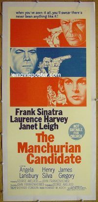 y086 MANCHURIAN CANDIDATE linen Australian daybill movie poster '62 Sinatra