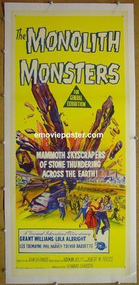 y089 MONOLITH MONSTERS linen Australian daybill movie poster '57 sci-fi!