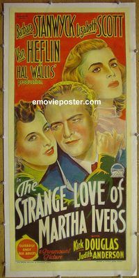 y106 STRANGE LOVE OF MARTHA IVERS linen Australian daybill movie poster '46
