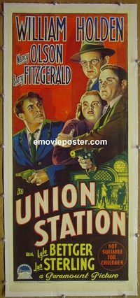 y111 UNION STATION linen Australian daybill movie poster '50 William Holden