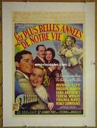 y127 BEST YEARS OF OUR LIVES linen Belgian movie poster '47 Loy, March