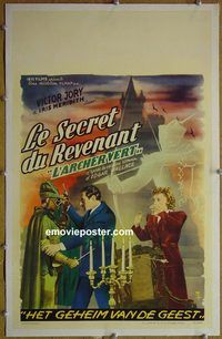 y135 GREEN ARCHER linen Belgian movie poster '40 Edgar Wallace serial!
