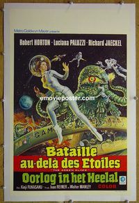 y136 GREEN SLIME linen Belgian movie poster '69 classic cheesy sci-fi!