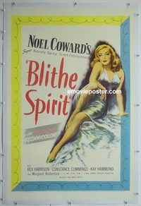 y312 BLITHE SPIRIT linen one-sheet movie poster '45 David Lean classic!