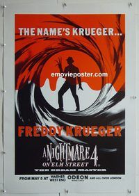y051 NIGHTMARE ON ELM STREET 4 linen English double crown movie poster '88