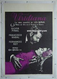 y183 VIRIDIANA linen Colombian movie poster '61 Luis Bunuel, Pinal