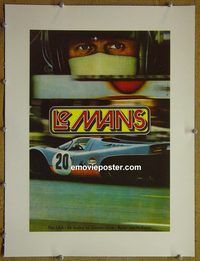 y119 LE MANS linen Czech movie poster '71 Steve McQueen, car racing!