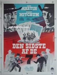 y173 5 CARD STUD linen Danish movie poster '68 Dean Martin, Mitchum