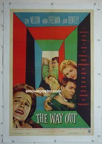 y331 DIAL 999 linen one-sheet movie poster '56 Mona Freeman, The Way Out