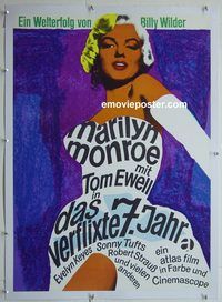 y166 SEVEN YEAR ITCH linen German movie poster R66 Marilyn Monroe