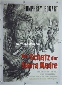 y169 TREASURE OF THE SIERRA MADRE linen German movie poster R60s Bogart