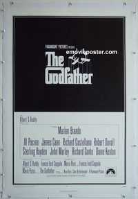 y357 GODFATHER linen one-sheet movie poster '72 Coppola, Al Pacino