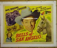 y295 BELLS OF SAN ANGELO linen half-sheet movie poster '47 Roy Rogers