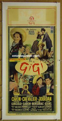 y260 GIGI linen Italian locandina movie poster '58 Caron, Chevalier