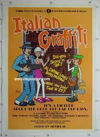 y376 ITALIAN GRAFFITI linen one-sheet movie poster '73 Colizzi, Muti