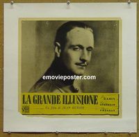 y251 GRAND ILLUSION linen Italian 13x14 movie poster '46 von Stroheim