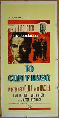 y262 I CONFESS linen Italian locandina movie poster R62 Hitchcock
