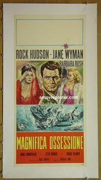 y266 MAGNIFICENT OBSESSION linen Italian locandina movie poster '54