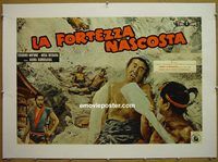 y277 HIDDEN FORTRESS linen Italian photobusta movie poster '58 Kurosawa