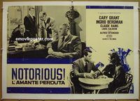 y284 NOTORIOUS linen Italian photobusta movie poster R50s Cary Grant