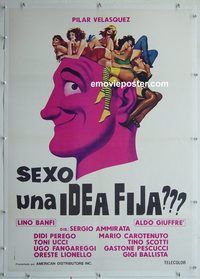 y291 SEX IN THE HEAD linen Italian one-sheet movie poster '74 Pilar Velasquez