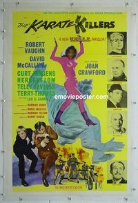 y385 KARATE KILLERS linen one-sheet movie poster '67 Robert Vaughn, UNCLE!
