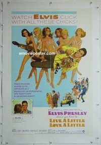 y389 LIVE A LITTLE, LOVE A LITTLE linen one-sheet movie poster '68 Elvis