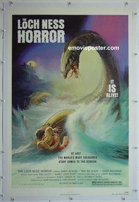 y392 LOCH NESS HORROR linen one-sheet movie poster '82 Lamanna, great image!