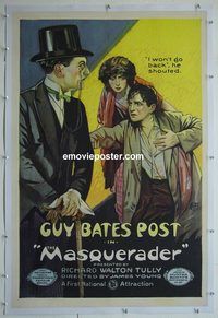 y404 MASQUERADER linen one-sheet movie poster '22 Guy Bates Post, Cummings