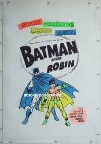 y415 BATMAN 25x38 poster R66 art of Lewis Wilson & Douglas Croft in costume!