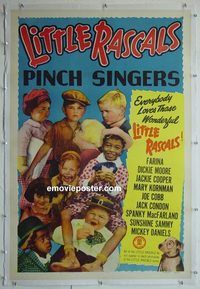 y426 PINCH SINGER linen one-sheet movie poster R53 Spanky, Alfalfa, Our Gang!