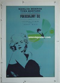 y037 LET'S MAKE LOVE linen Polish movie poster '60 Marilyn Monroe
