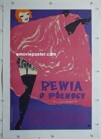 y039 MIDNIGHT REVIEW linen Polish movie poster '62 Janczewska art!