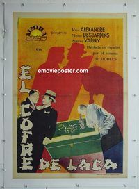 y186 LACQUERED BOX linen Spanish movie poster '32 Black Coffee!