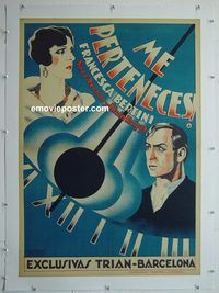 y188 TU M'APPARTIENS linen Spanish movie poster '29 Henrry artwork!