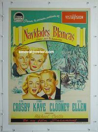 y189 WHITE CHRISTMAS linen Spanish movie poster '54 Bing Crosby, Kaye